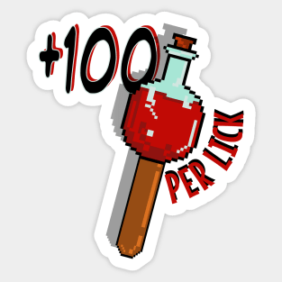 +100 per Lick Health Potion Lollipop - Pixel Art Fun Sticker